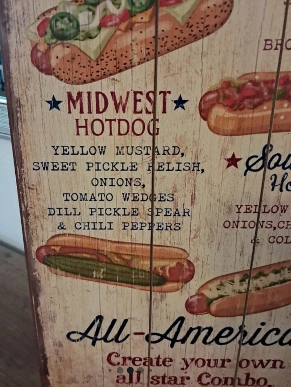 PIER ONE IMPORTS Hot Dog Menu Sign